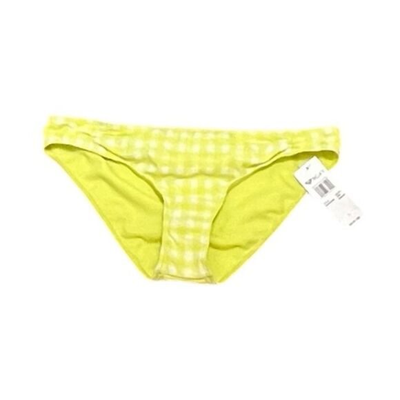 Roxy Beautiful Sun Yellow And White Full Coverage Swim Bottoms, Size L, NWT - Picture 1 of 5
